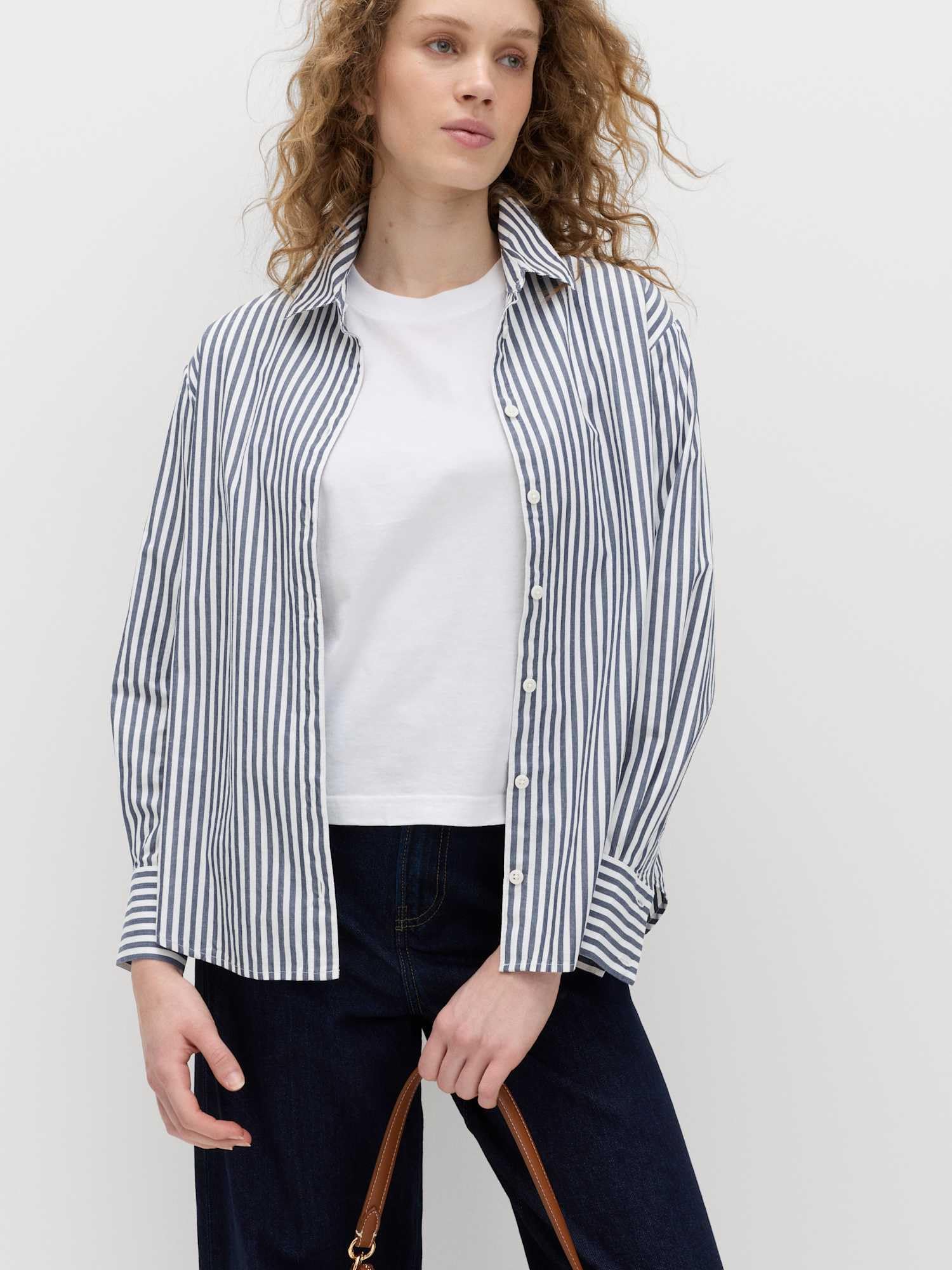 Marks & Spencer Donna a Righe Puro Cotone con Colletto Camicia – vestibilità Regolare