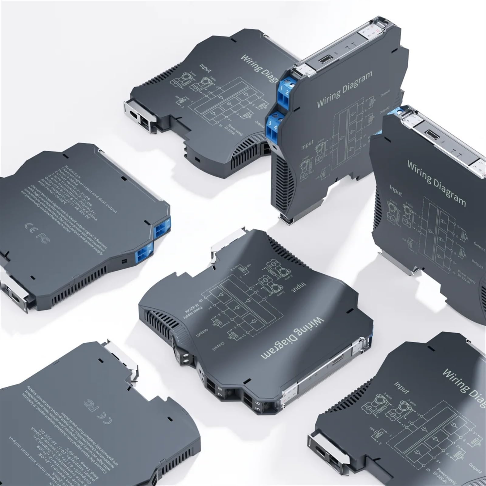 1 Uds convertidor de señal analógica 4-20ma a 0-10V 0-5V aislador de señal 35MM DIN Rail Voltaje Corriente acondicionador de señal GLK(1IN3OUT,Output 4-20MA_Input 4-20MA_DC24V)