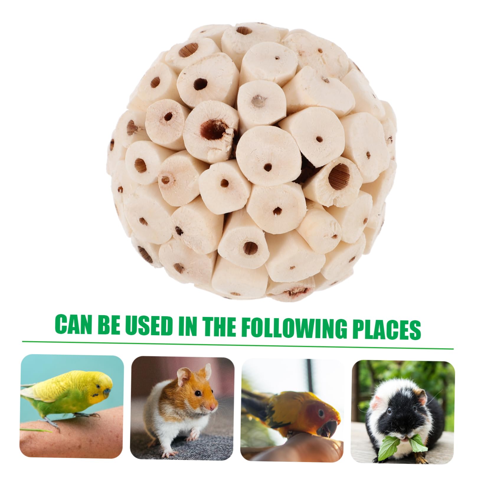 BESPORTBLE 30pezzi Giocattoli Masticabili Per Uccelli e Piccoli Animali Palline Da Foraggiamento Naturali Per Pappagalli Cavia Conigli e Ricci Giochi Per Masticare Sicuri e Divertenti