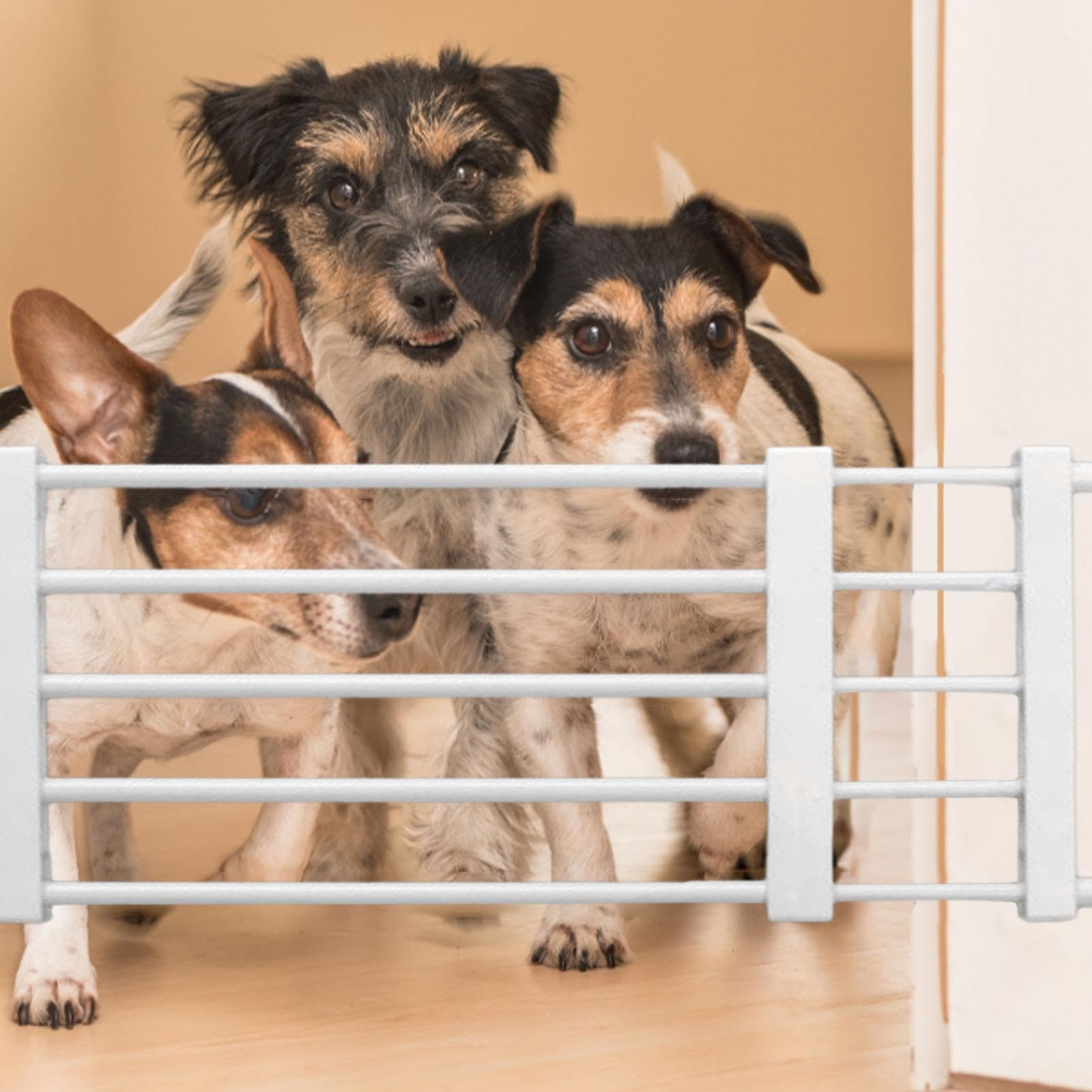Puerta de escalera - Puerta de metal Walk Thru Gate | & Gaate | Puerta duradera para perros | Cachorro Gaate | Puerta de seguridad para bebés y mascotas, puertas, escaleras y seguridad en e