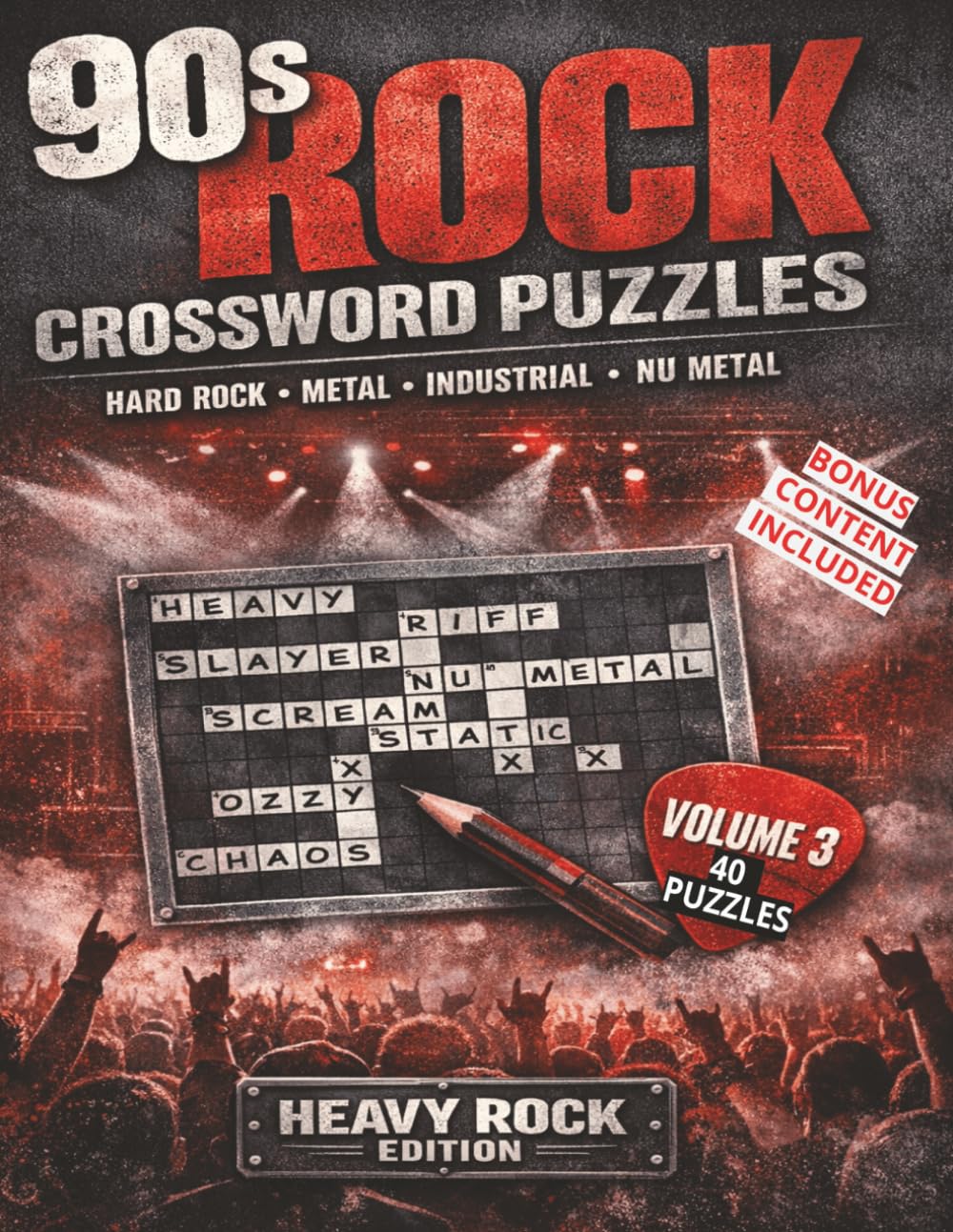 90s Rock Crossword Puzzles – Volume 3 (90s Rock Puzzle Books)