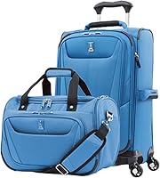Vista 62 de Travelpro Maxlite 5 - Juego de 2 piezas de equipaje de mano de tela, expandibles con 4 ruedas giratorias, bolso blando para debajo del asiento, Negro