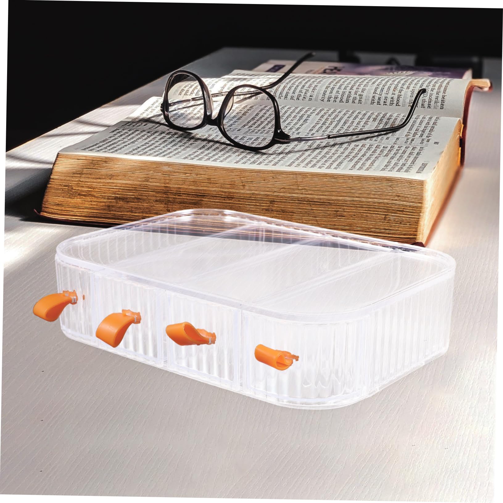 PRETYZOOM Étui à Lunettes en Acrylique 4 Tiroirs, Présentoir Transparent