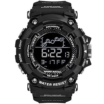 Shocknshop Digital Sports Multi Functional Black Dial Watch for Mens Boys -W320