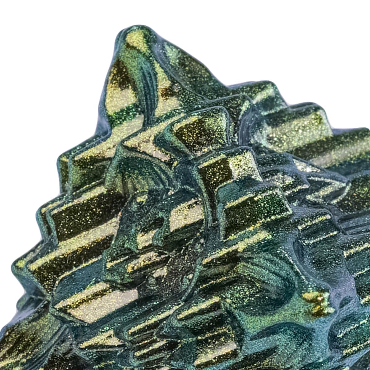 7 szt. DND Dice Leaf Design DND Metal Dice Set Yellow Green, ręcznie robione wielościenne kostki RPG D&D