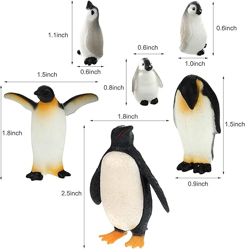 Miniatura 5 de Sumind Juego de 12 figuras realistas de animales polares árticos, incluye 6 osos y 6 pingüinos emperadores para fiestas de cumpleaños familiares,