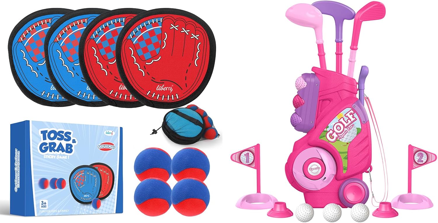 Liberry Toddler Toys for 3+ Years Old Boys Girls Christmas Birthday Gift, Baseball Glove & Ball Set and Golf Set for Kids - Image 1 of 9