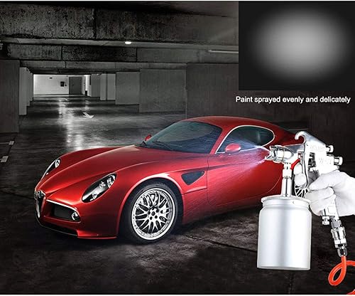 Miniatura 6 de Pistola de pintura profesional, pistola rociadora de alimentación de sifón de alta presión con taza de 1000 cc, tamaño de punta de boquilla de 0.118