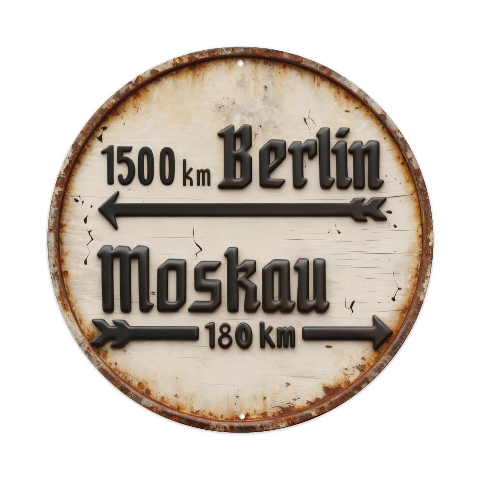 Berlin Distance Sign Pattern Metal Tin Sign Plaque