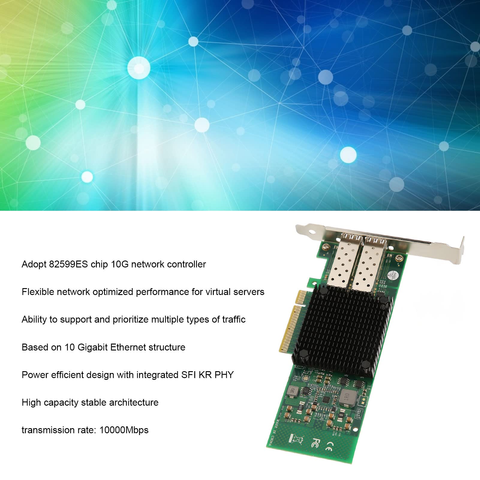 Generic Scheda di Rete per Server in Fibra Ottica con flessibilità di Virtualizzazione e Architettura Stabile Ad Alta capacità, per Server Virtuali, Adattatore NIC per in Fibra Ottica