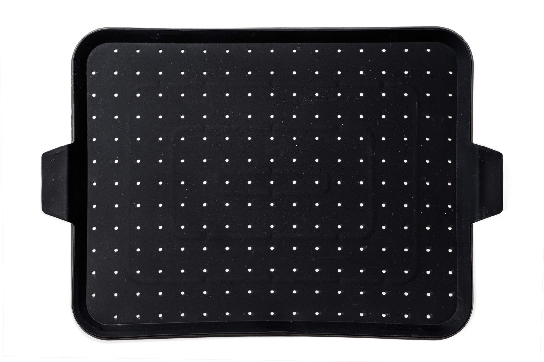 Beckon Ware Silicone Baking Rack & Splatter Screen -16x12 inch. Multi-Use Splatter Shield, Electric Skillet Cover, Baking Mat, and Drain Board. Non-Stick, Food Safe & Heat Resistant, Black