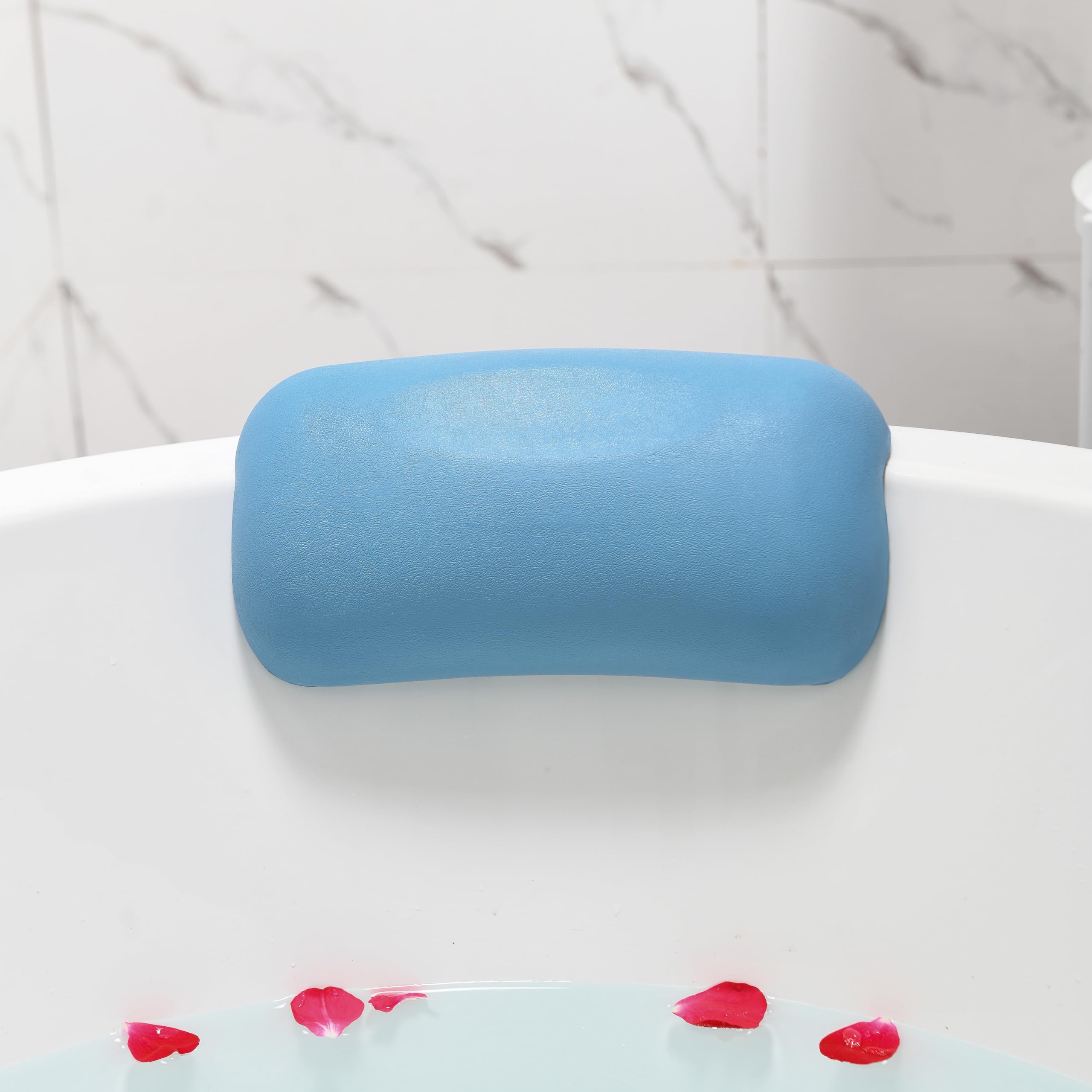 Almohada de Baño Impermeable con Ventosas Antideslizantes - Reposacabezas Ergonómico para Bañera/Hidromasaje, Cojín SPA Hogareño de Material Premium, Máximo Confort y Relax Profundo - Azul