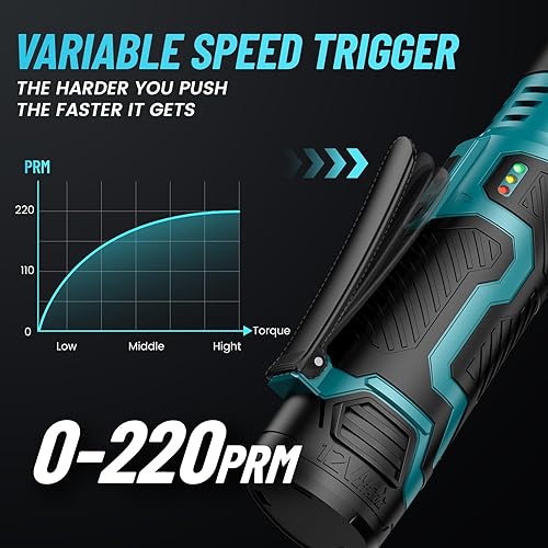 Miniatura 7 de Seesii Llave de trinquete de cuello largo de 38 pulgadas, kit de llave de trinquete inalámbrica extendida de 40 pies y 6 pulgadas con 2 baterías de