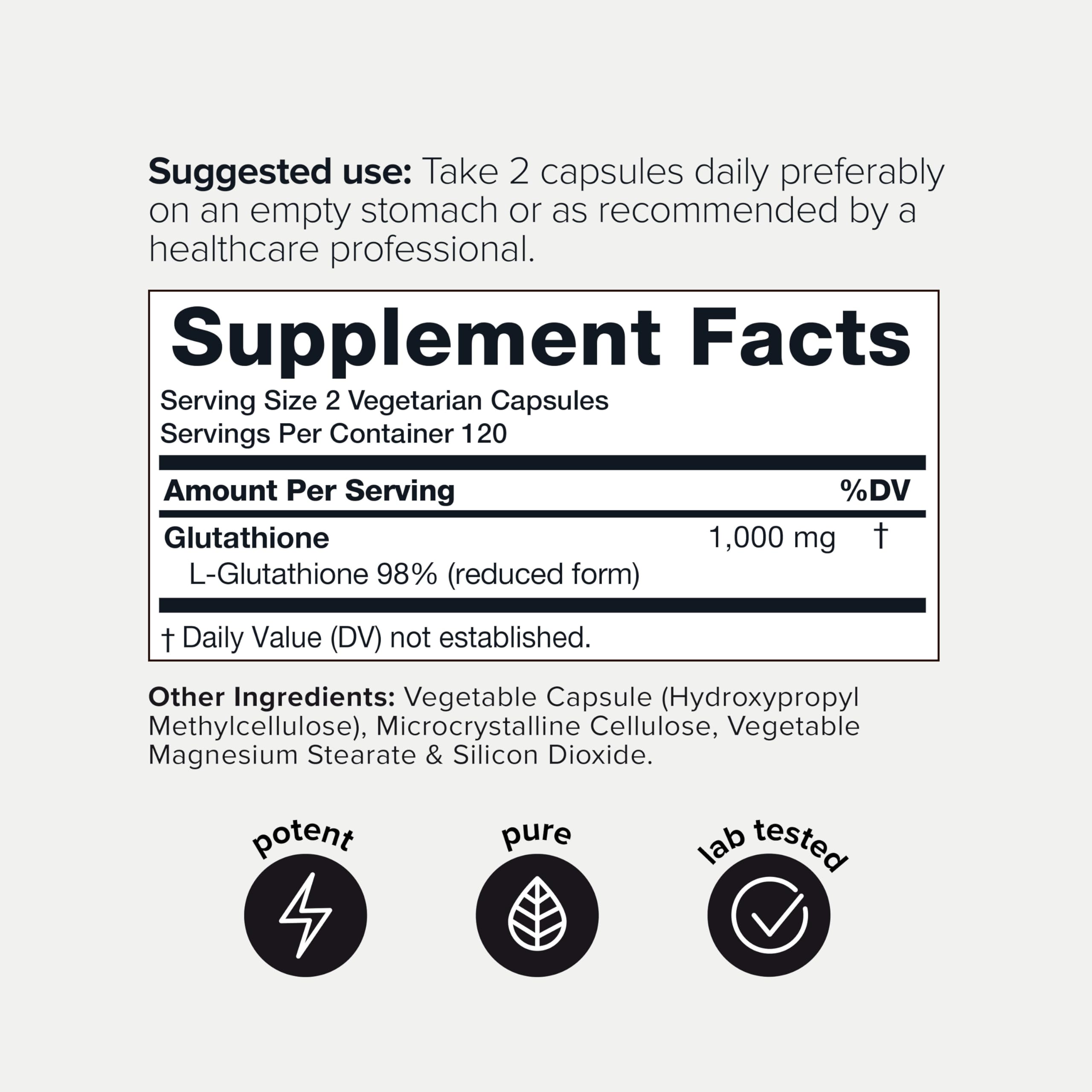 Toniiq NSF Certified Ultra High Strength Glutathione Capsules - 1000mg — Amazon image 7