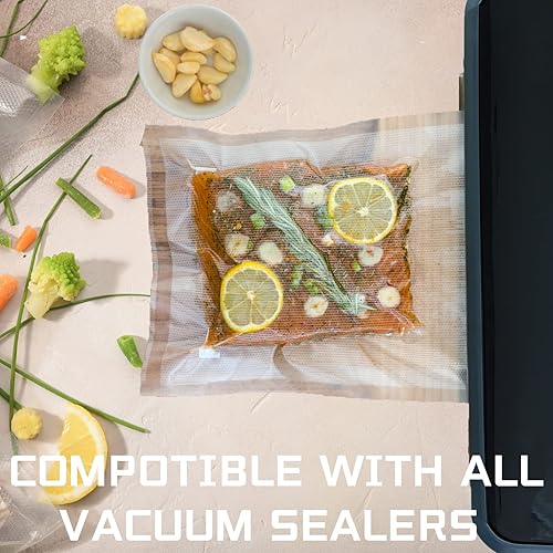 Miniatura 5 de Rollos de bolsas selladoras al vacío, paquete de 2 unidades de 11.8 pulgadas x 16.4 pies, grado comercial, resistente, sin BPA, ideal para