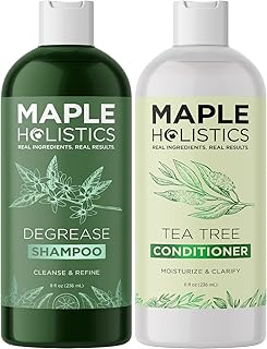 Oily Hair and Scalp Shampoo and Conditioner - Degrease Shampoo and Tea Tree Conditioner for Oily Hair and Scalp for Men an...