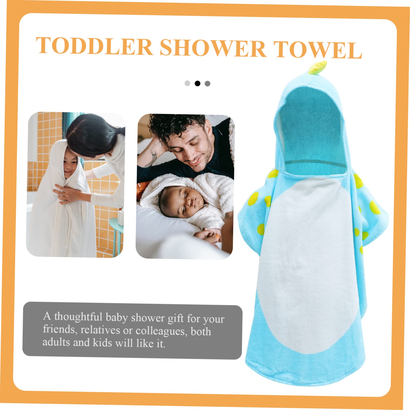 BESPORTBLE Dinosaure Serviette de Bain à Capuche Super Absorbante, Coton, pour Garçon et Filles, Bain Bébé
