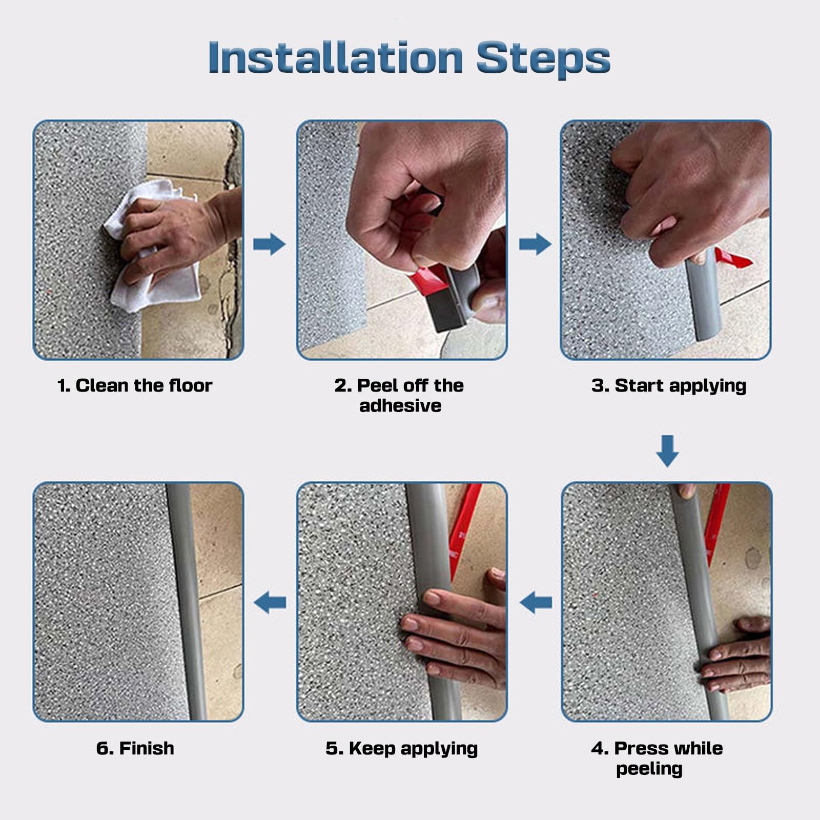 Tiras autoadhesivas de PVC de 3.3 pies para alfombras y cubiertas de suelo para superficies irregulares de hasta 5 mm, solución de tratamiento de suelos color rojo vino