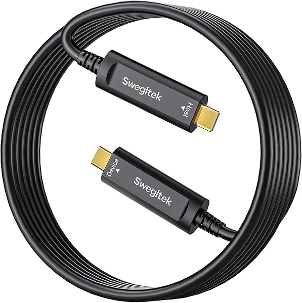 Fiber Optic USB C Cable(33ft),10Gbps High Speed Data Transfer Active Optical Type C Cable,Compatible with Cameras,Webcams,VR,AR for Collaborative Meetings,Smart Classroom,Data Center