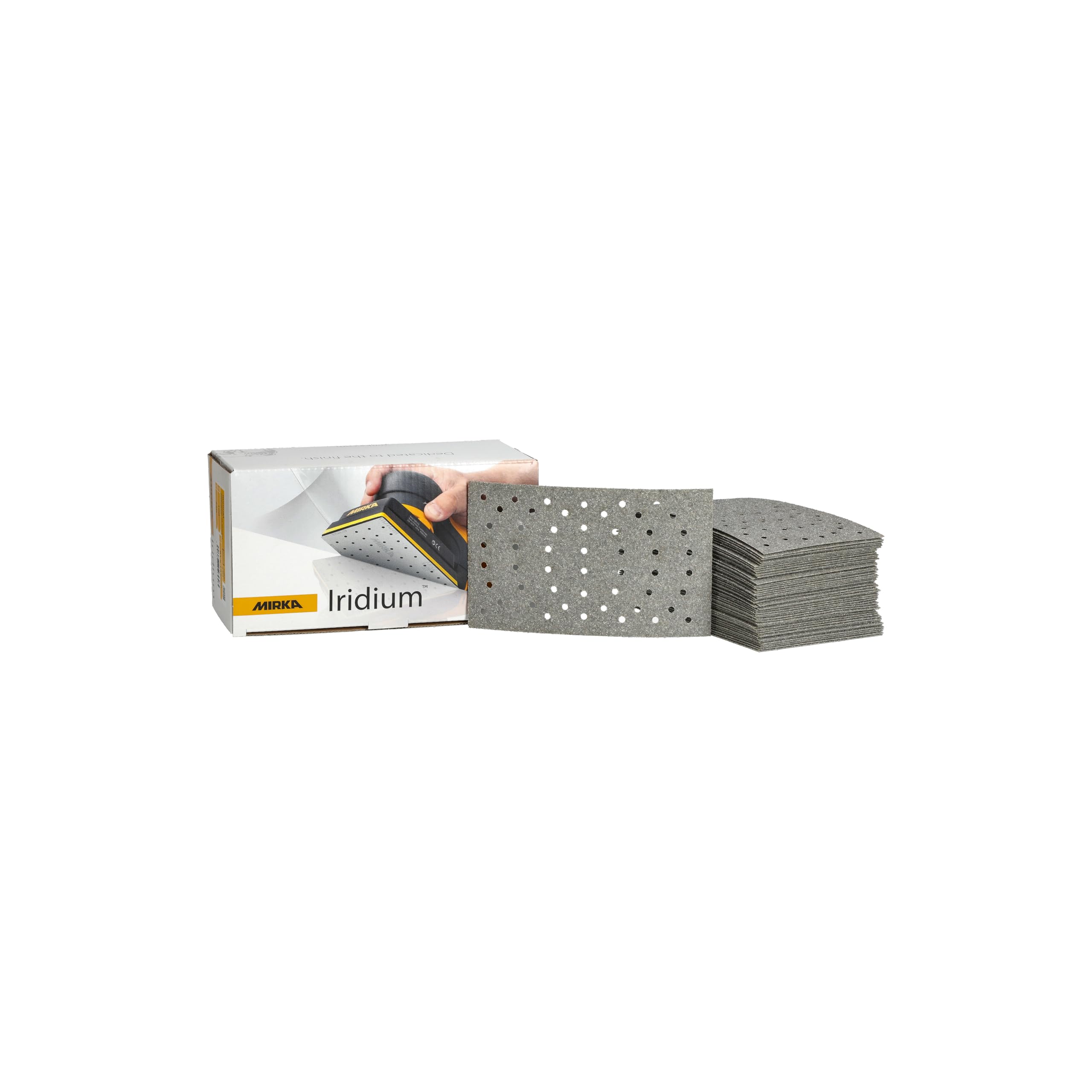 Mirka Iridium Premium carta abrasiva 81x133mm a strappo 54 fori, grana 60, 50/confezione/Per la levigatura di vernice, stucco, fondo, legno, acciaio, materiali minerali, plastica