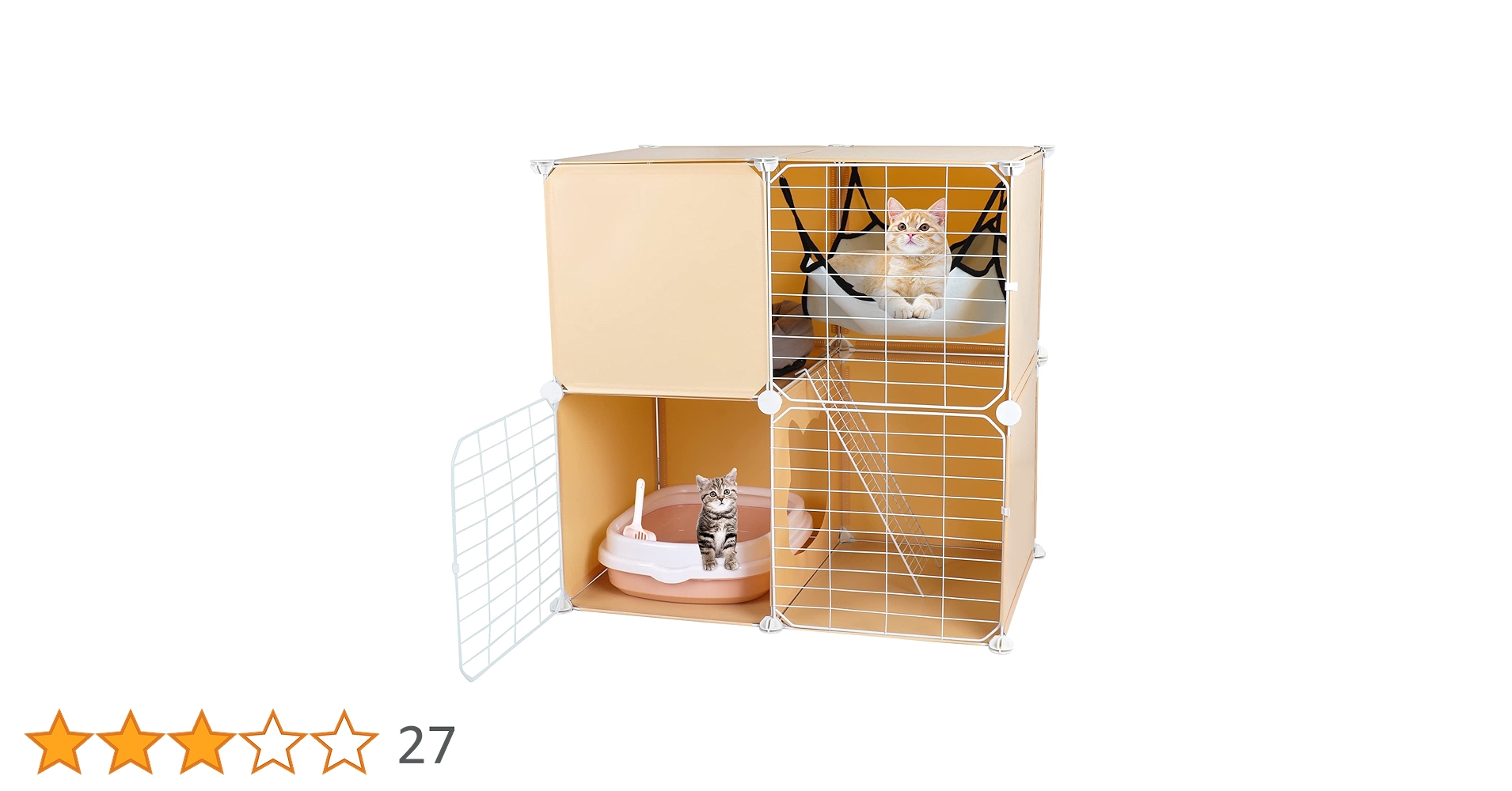 Amazon.co.jp: Xverycan【改善品1.0】猫 ケージ 2段 トイレ付き