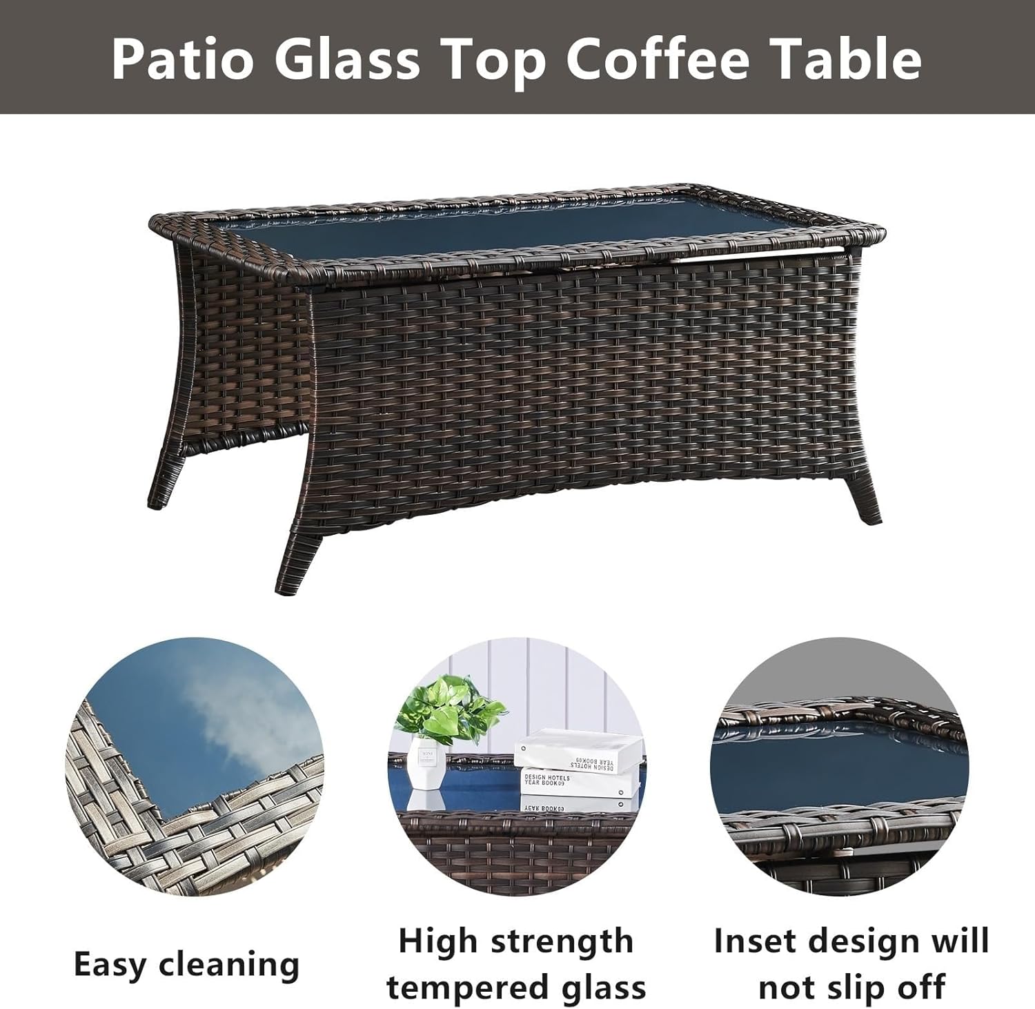 Wicker Outdoor Furniture Patio Furniture Set 6 Piece Patio Conversation Sets with Swivel Rocker Chairs Rattan Sofa Ottomans and Coffee Table for Backyard Porch(Gray)