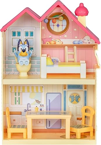 Miniatura 10 de BLUEY Mini Home Playset  Juego compacto de casa con asa de transporte  Tres habitaciones diferentes  Cocina, dormitorio y baño  Incluye figura con 5