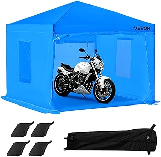 VEVOR tragbares Lackierkabinenzelt (293x293x181 cm) Sprühfarbenzelt für Sprühmalerei, wasserfeste & Faltbare Farbkabine mit 2 Netz-Seitenfenstern für Autoteile Möbel Motorräder Sprühschutz blau