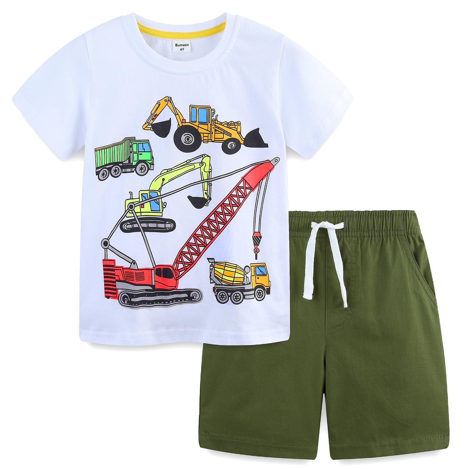 Bumeex Toddler Boys Cotton Short Sleeve T-Shirt and Short Set 2-7Y