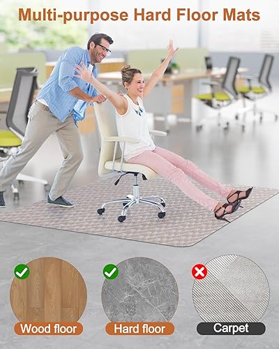 Miniatura 2 de Blvornl Tapete grande para silla de oficina para suelo de madera dura, tapete para silla con ruedas para madera dura, protector de suelo duro