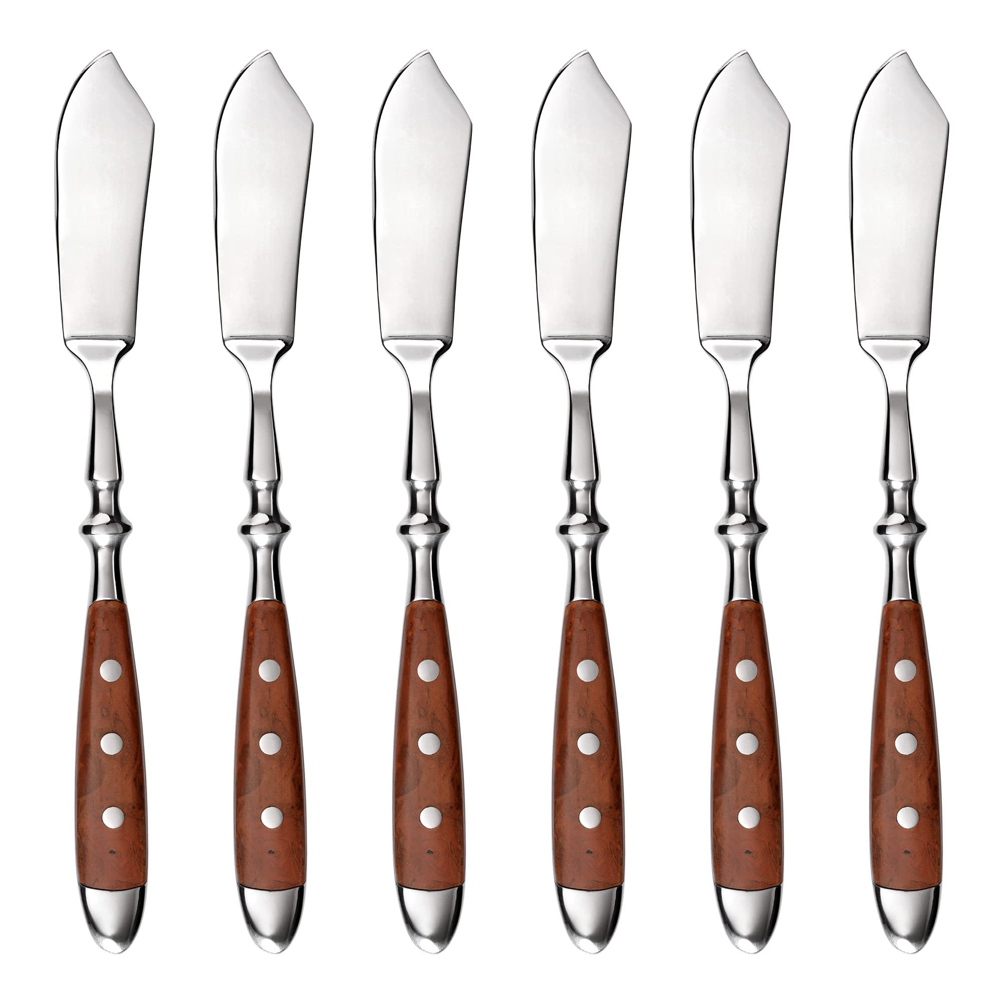 GRÄWE Fischmesser, 6-teilig, geschmiedetes Besteck, braun, schwere Qualität - Serie Nürnberg