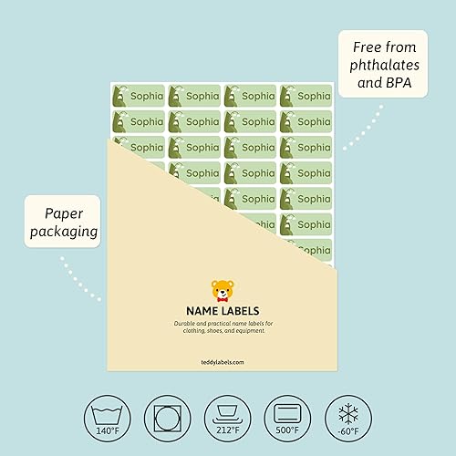 Miniatura 4 de Etiquetas de nombre personalizadas para niños (120)  Etiquetas impermeables y duraderas para niños, etiquetas para suministros escolares,