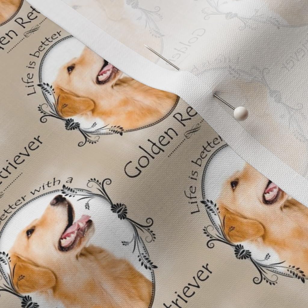 Spoonflower Fabric - Golden Retriever Dogs Pet Animal Printed on Petal Signature Cotton Fabric by The Yard - Sewing Quilting Apparel Crafts Decor
