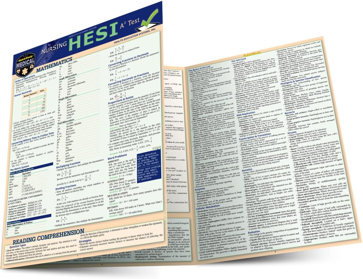 Nursing HESI A2: a QuickStudy Laminated Reference & Study Guide (Quickstudy Medical)