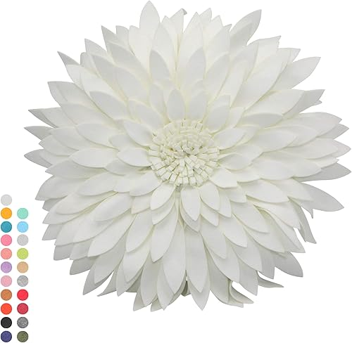 Almohada decorativa de flores  Almohada 3D de flores de margarita, almohada de girasol  Almohada decorativa redonda de 14.5 x 13 pulgadas