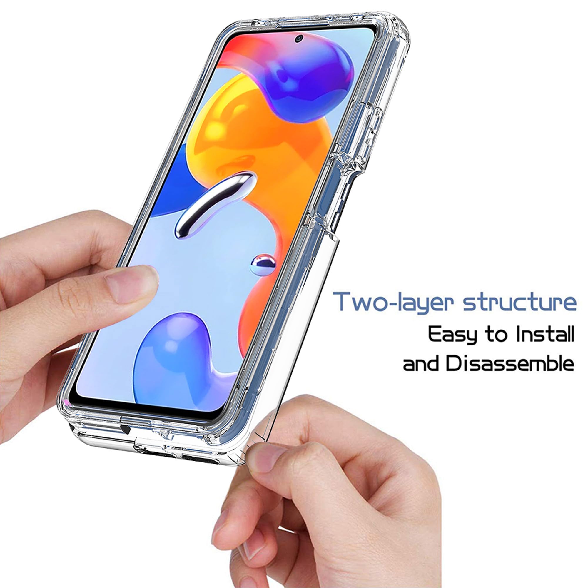 BOKYAS Cover per Xiaomi 14 - Custodia in Silicone di Cristallino - Non Ingiallente - TPU & PC Ibrida 360° Full Body Antiurto Protettiva, Nero