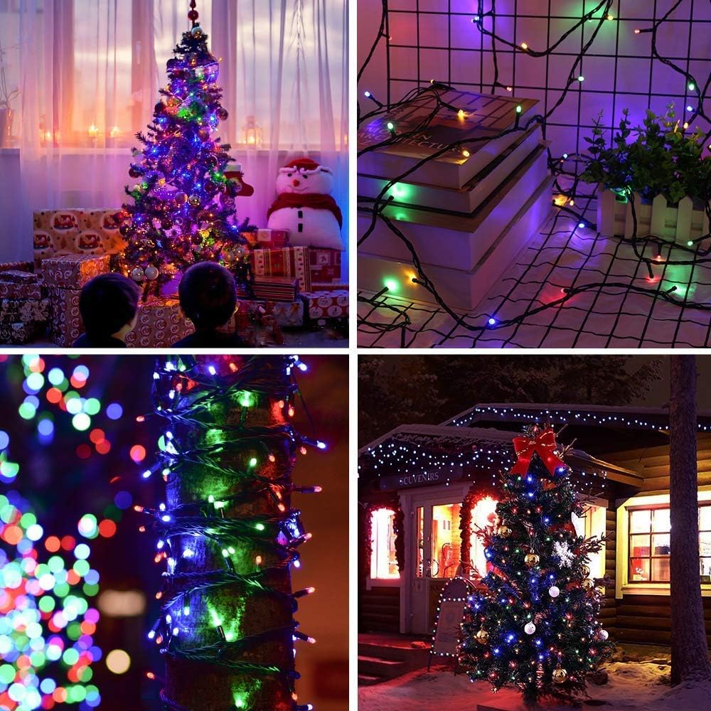 Haili 105FT 300 LED Christmas Lights Outdoor Waterproof, 8 Mode Connectable String Lights for Christmas Tree, Wedding, Party, Patio, House Christmas Decoration(Multi-Colored)