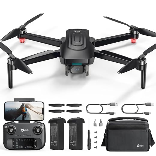 Holy Stone HS175G Dron con Cámara 4K y EIS, Motor sin Escobillas, 60 Min de Vuelo, GPS, Retorno Inteligente, Drones con Cámara 4K Adultos, Drone Plegable con Batería de Carga Rápida, C0