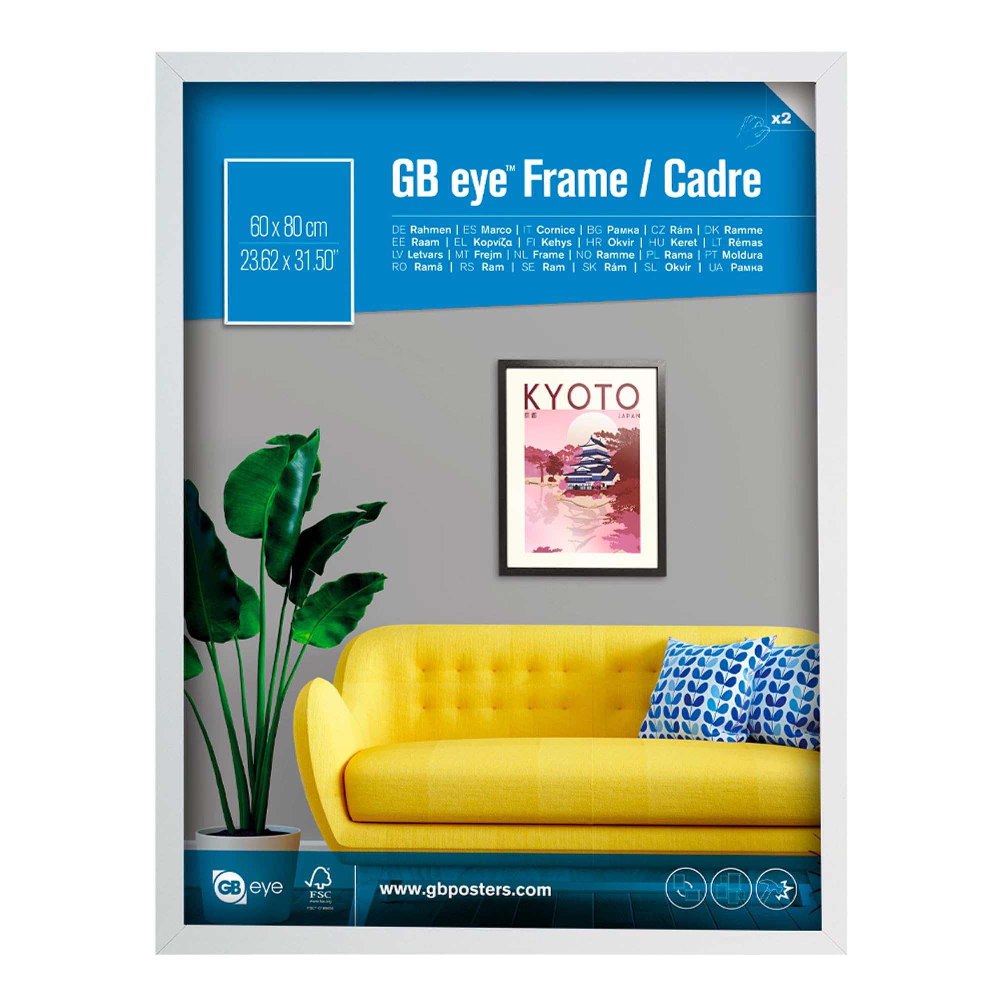 Gb Eye White Contemporary Wooden Picture Frame - 60 X 80Cm