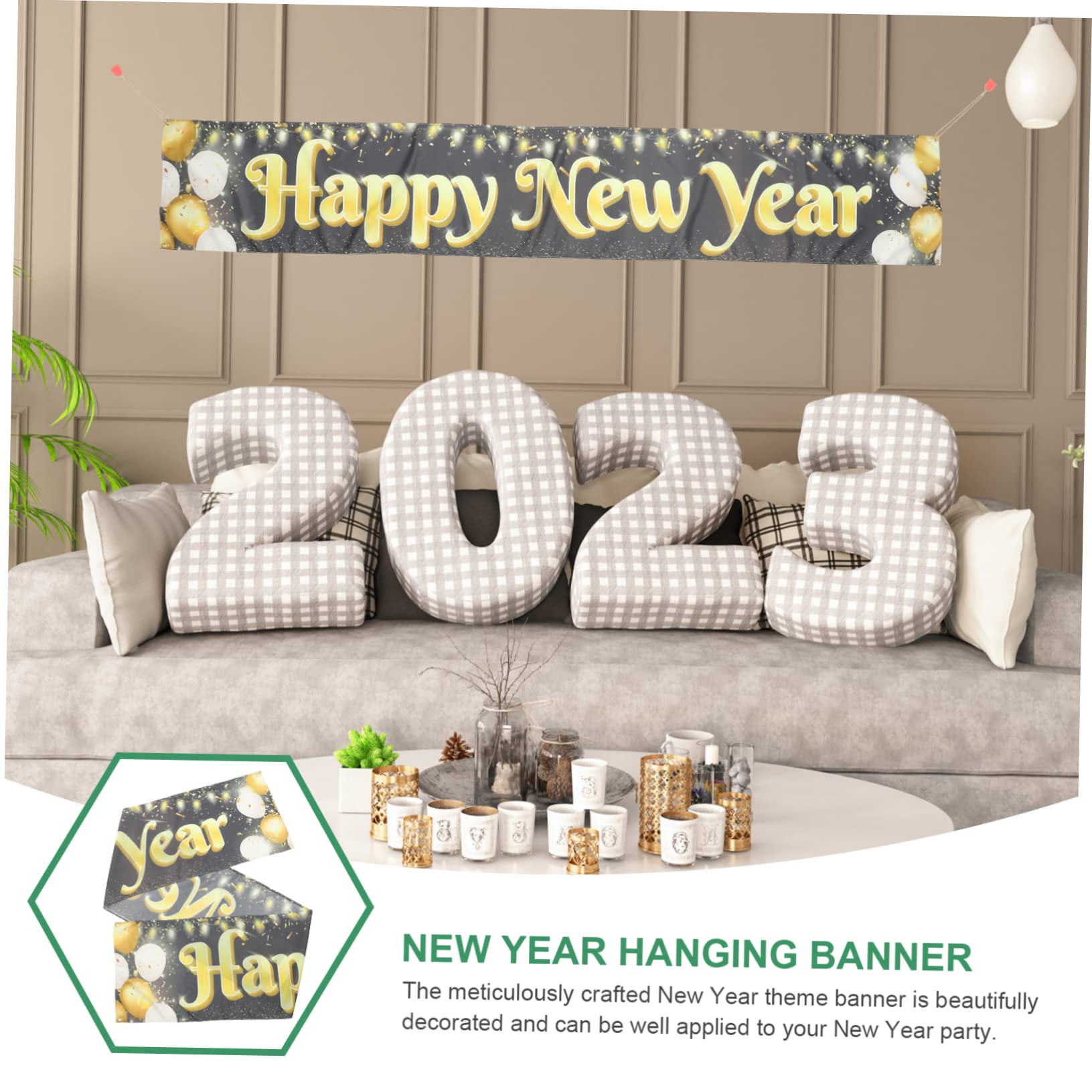 VICASKY 5 Uds Banner De Fondo De Año Nuevo Suministros De Fiesta De Navidad 2023 Telón De Fondo De Fiesta De Navidad Suministros De Fiesta De Año Nuevo Suministros De Año Nuevo Banderines
