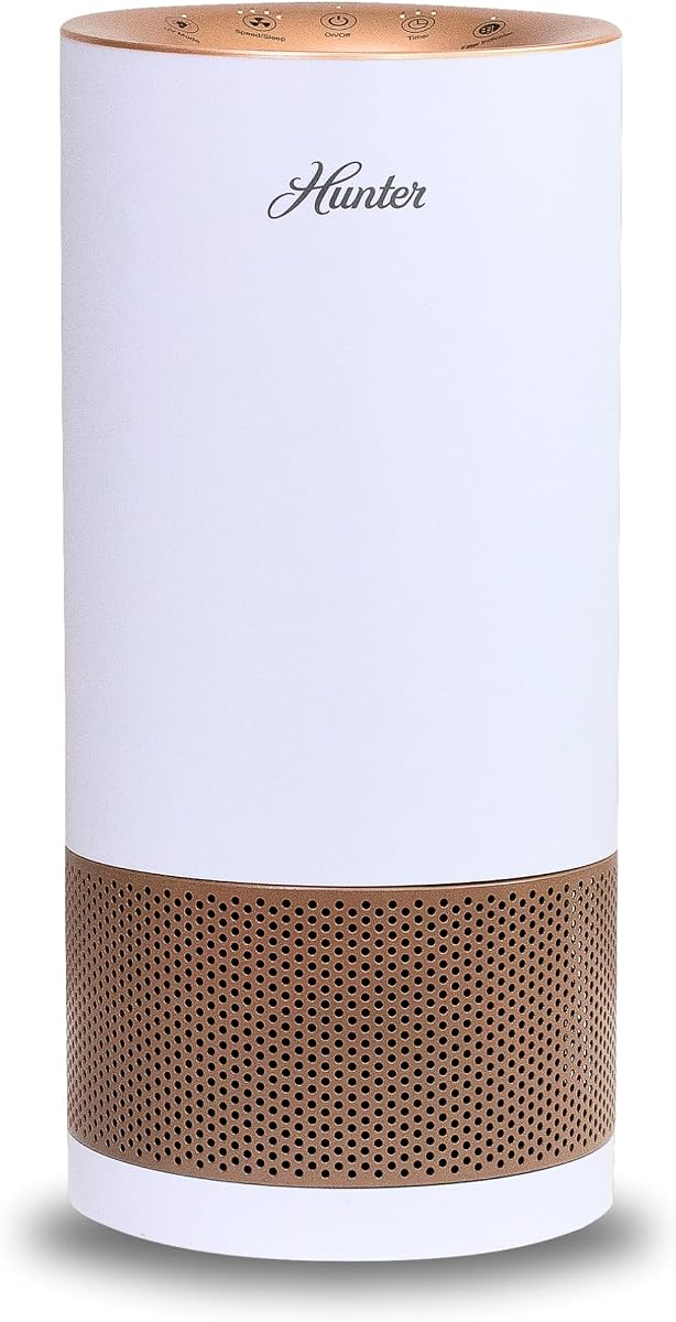 HP450UV True HEPA Air Purifier with UVC Light Technology in White Rose Gold