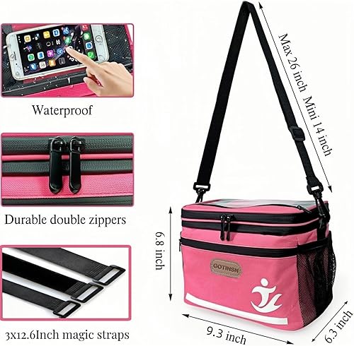 Miniatura 8 de Bolsa de almuerzo térmica reutilizable, bolsa de almuerzo de 6 litros, a prueba de fugas, bolsa térmica para el frío como una bolsa de manillar de