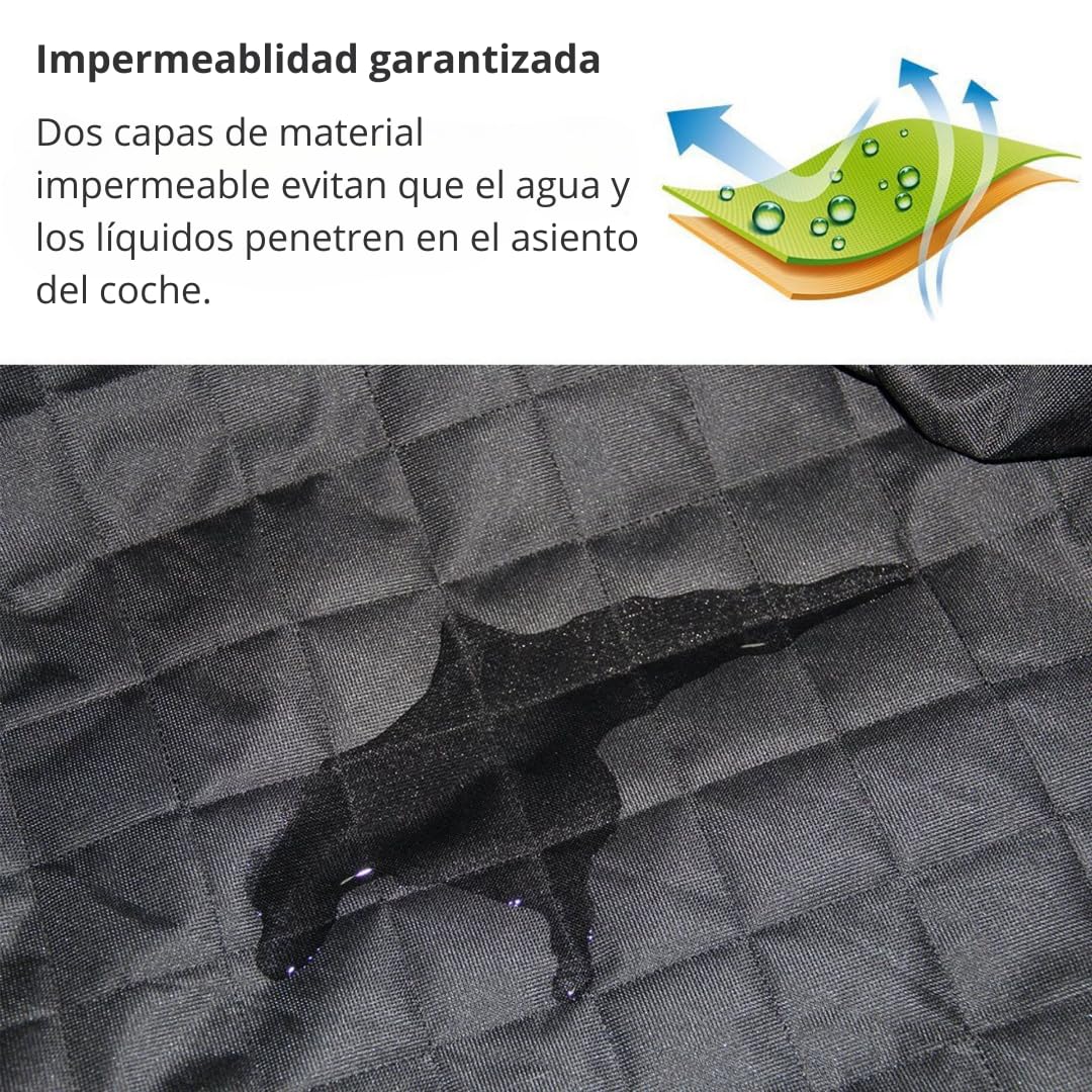 PET&TECH Cubierta Impermeable para Asiento de Coche para Perros; 38x147 cm; Protector Antipelusas, Antideslizante y Plegable – Tela Resistente de 4 Capas – Fácil de Limpiar — view 6