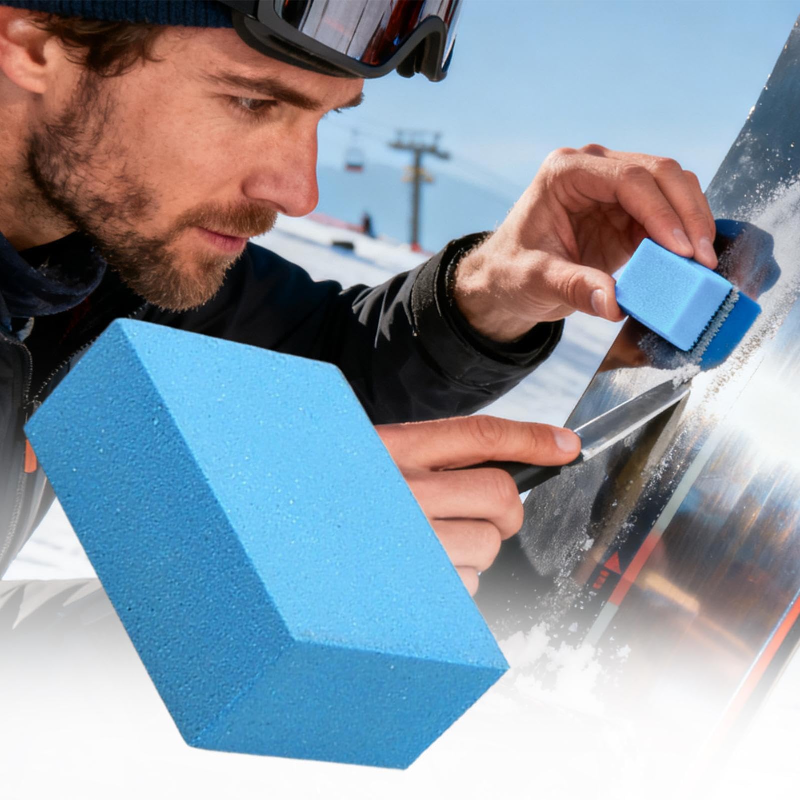 Genérico Bloque Abrasivo De Goma Gomosa para Afinado de Tablas Snowboard y Esquí