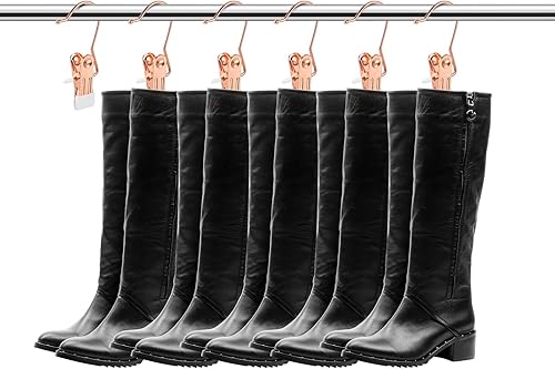 Vista 20 de Hotop Clips para colgar botas para armario, ganchos resistentes para botas, ganchos individuales portátiles, ahorro de espacio para pantalones