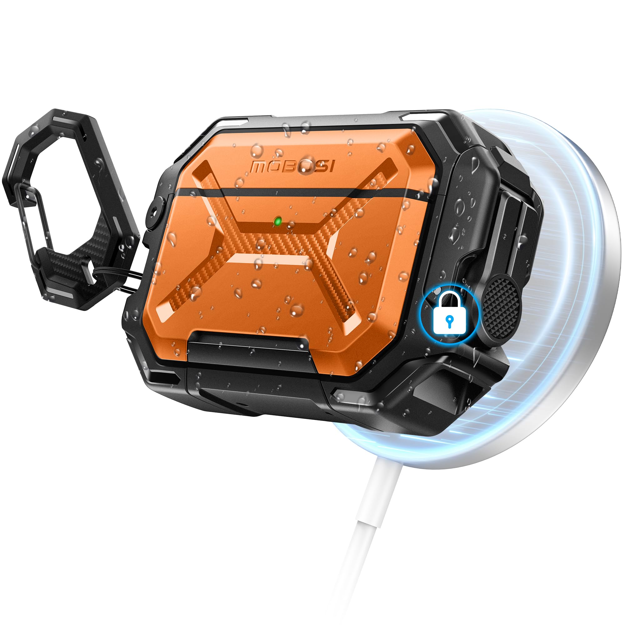 MOBOSI  US MOBOSI for AirPods Pro 3 Case IP68 Waterproof, Orange