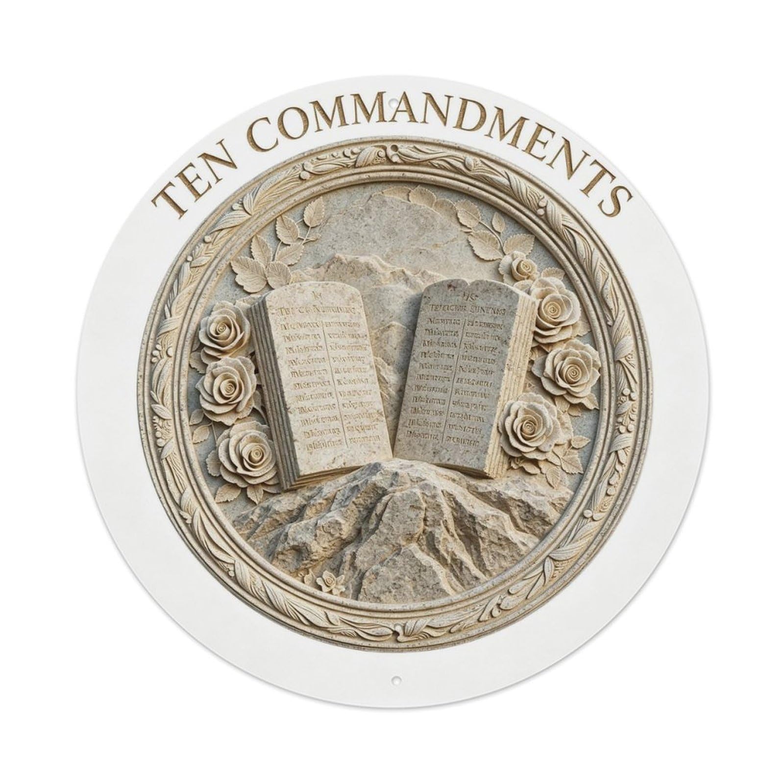 Ten Commandments Metal Tin Sign Plaque
