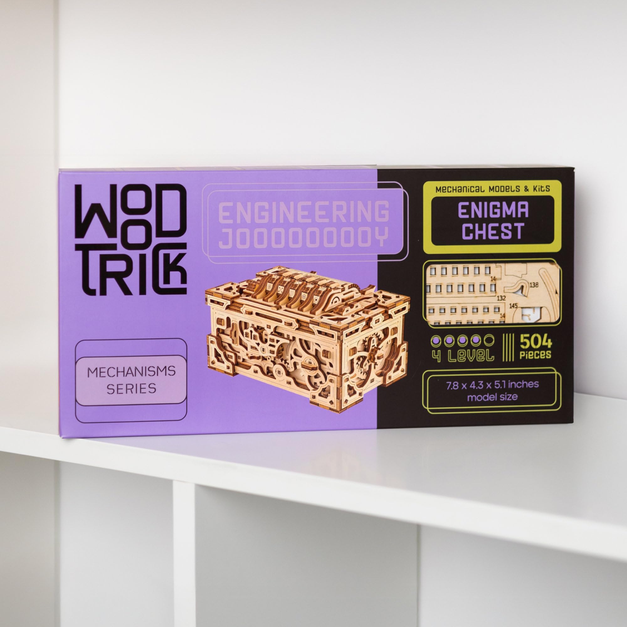 Wood Trick Enigma Chest Box Puzzle 3D de Madera para Adultos para Construir