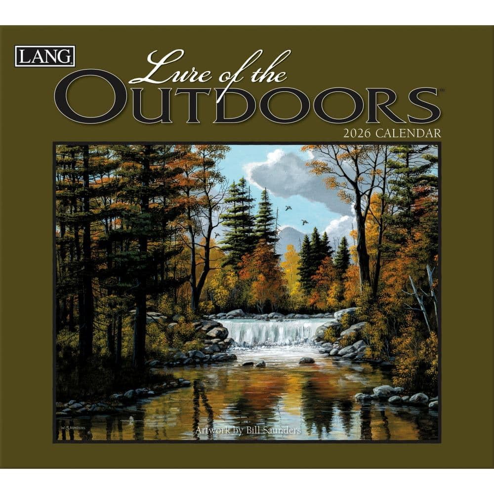 Lang, Calendario de pared 2026 de Lure of The Outdoors por Bill Saunders