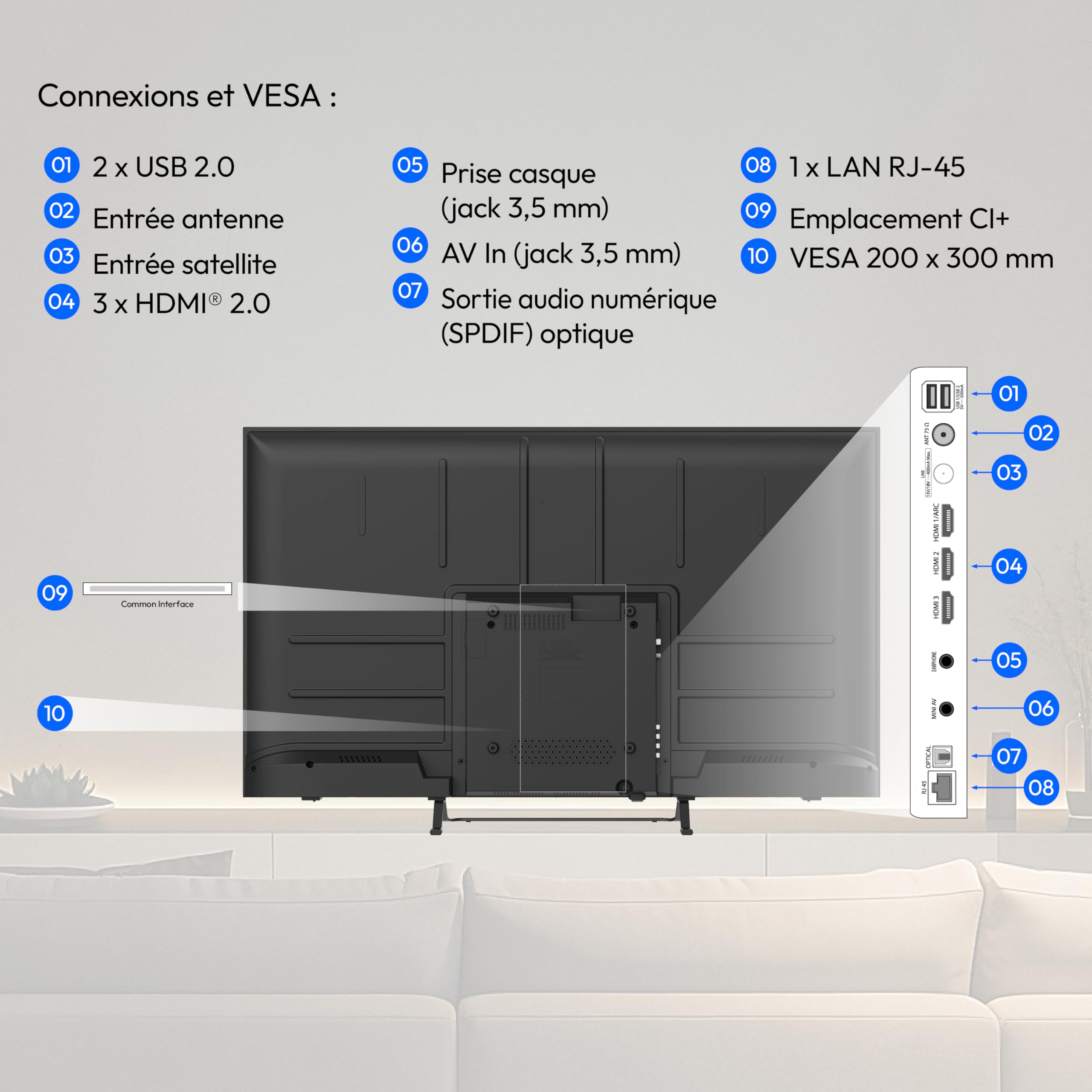 MEDION 125.7 cm 50" Téléviseur Ultra HD Smart TV Dolby Vision HDR Dolby Atmos VIDA Store